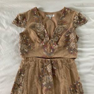 Dress the population nude two piece dress